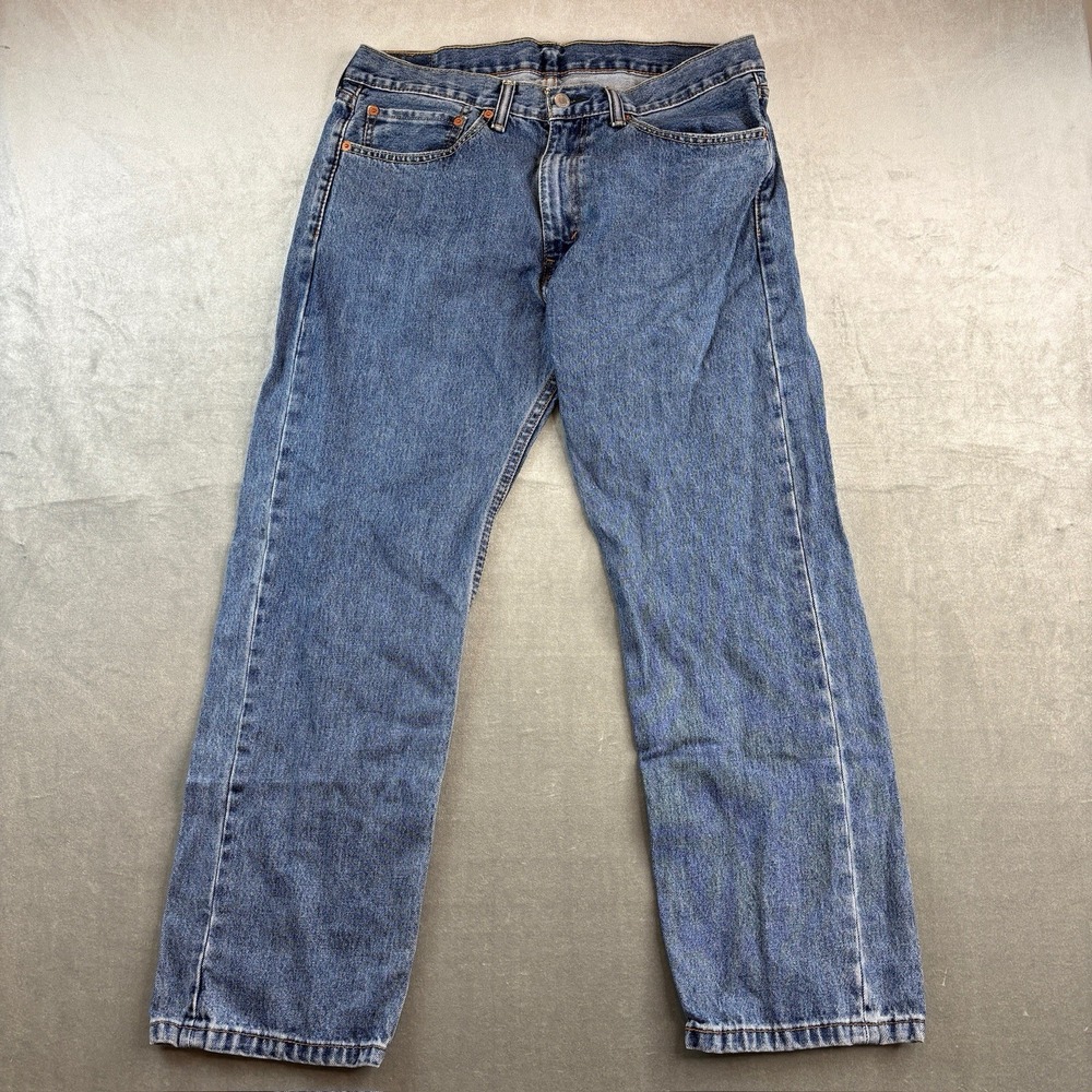 Levi's 505 Jeans‎ Blue Denim Straight Leg Vintage Mens 36x29